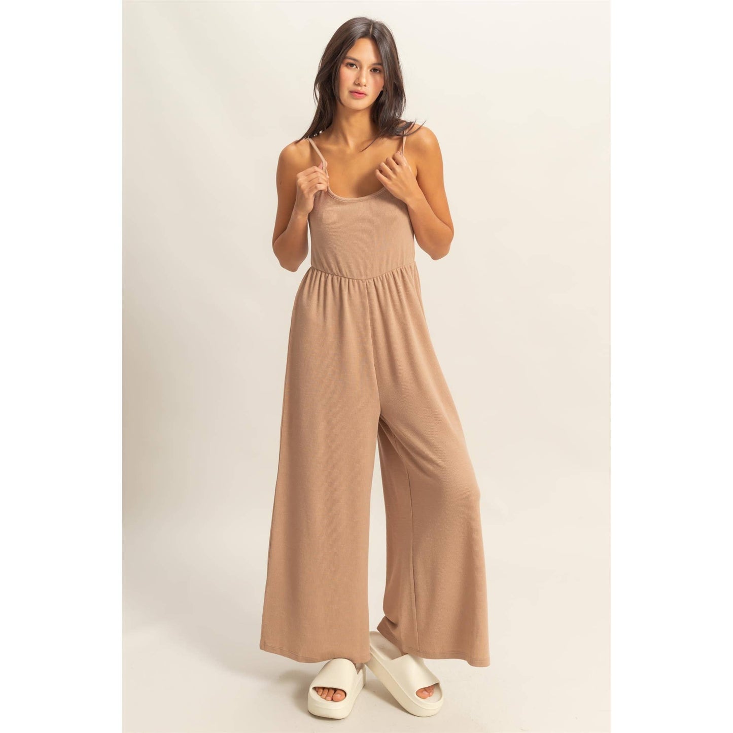 HYFVE - DZ25A984-Scoop Neck Sleeveless Wide Leg Jumpsuit