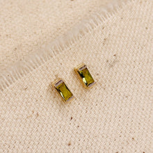 GoldFi - 18k Gold Filled Baguette Birthstone Stud Earrings