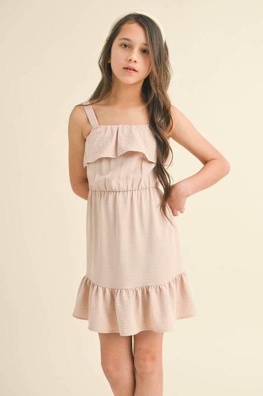 heart and arrow - TWEEN KIDS GIRLS STRAPPY RUFFLE DRESS (7-12)