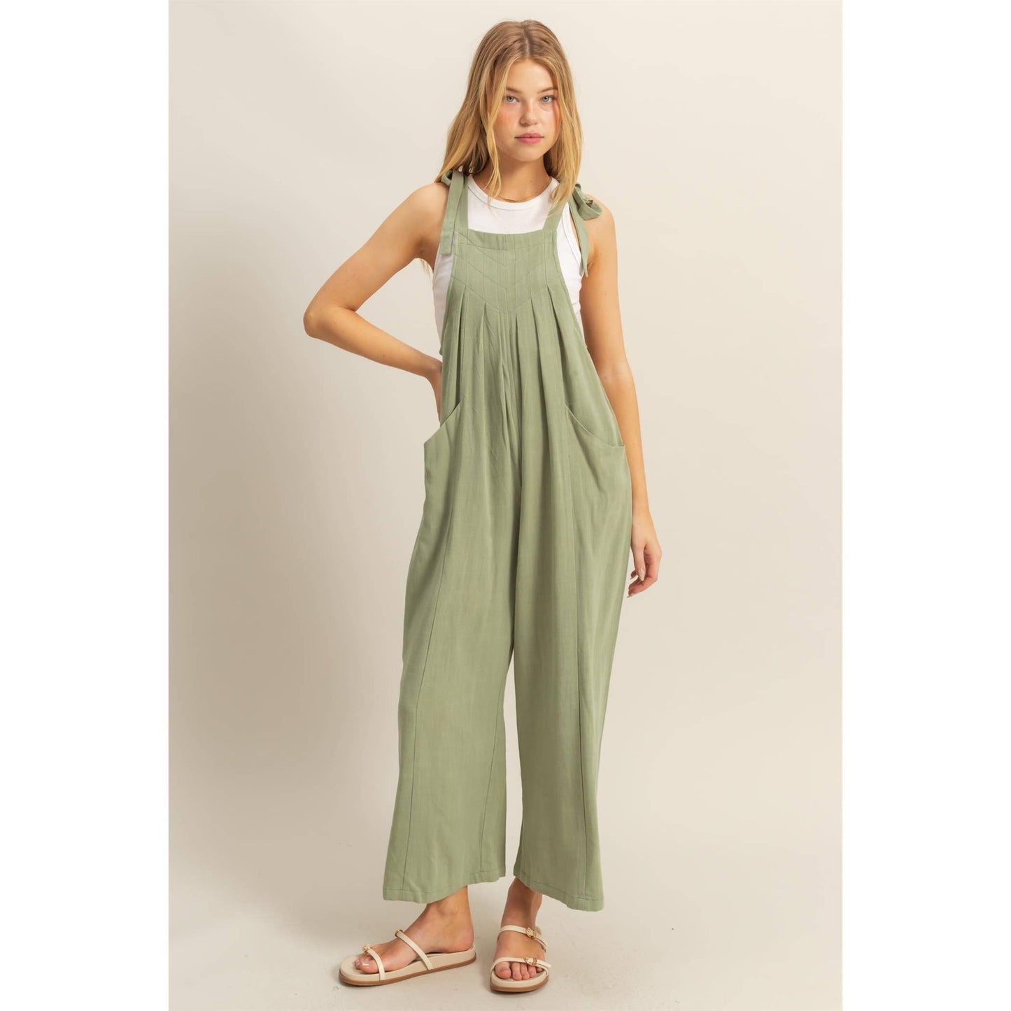 HYFVE - HF25C822-Self-Tie Shoulder Straps Jumpsuit