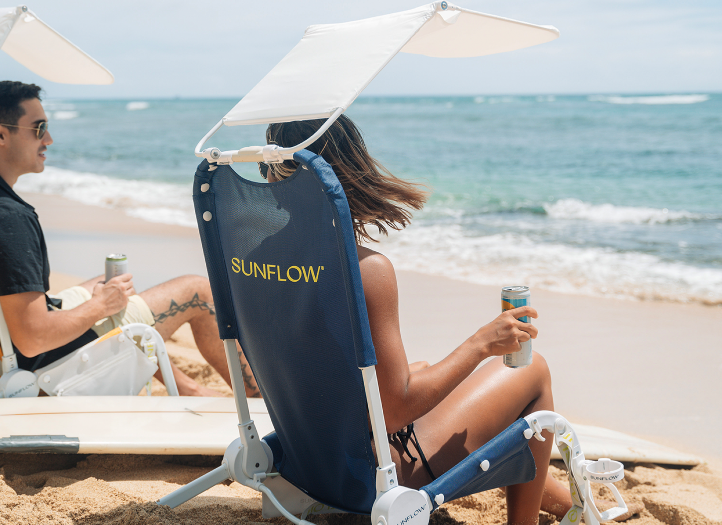 SUNFLOW - The Original Chair: Rosé Pink / The Original Chair with Sun Shade and Drink Holder