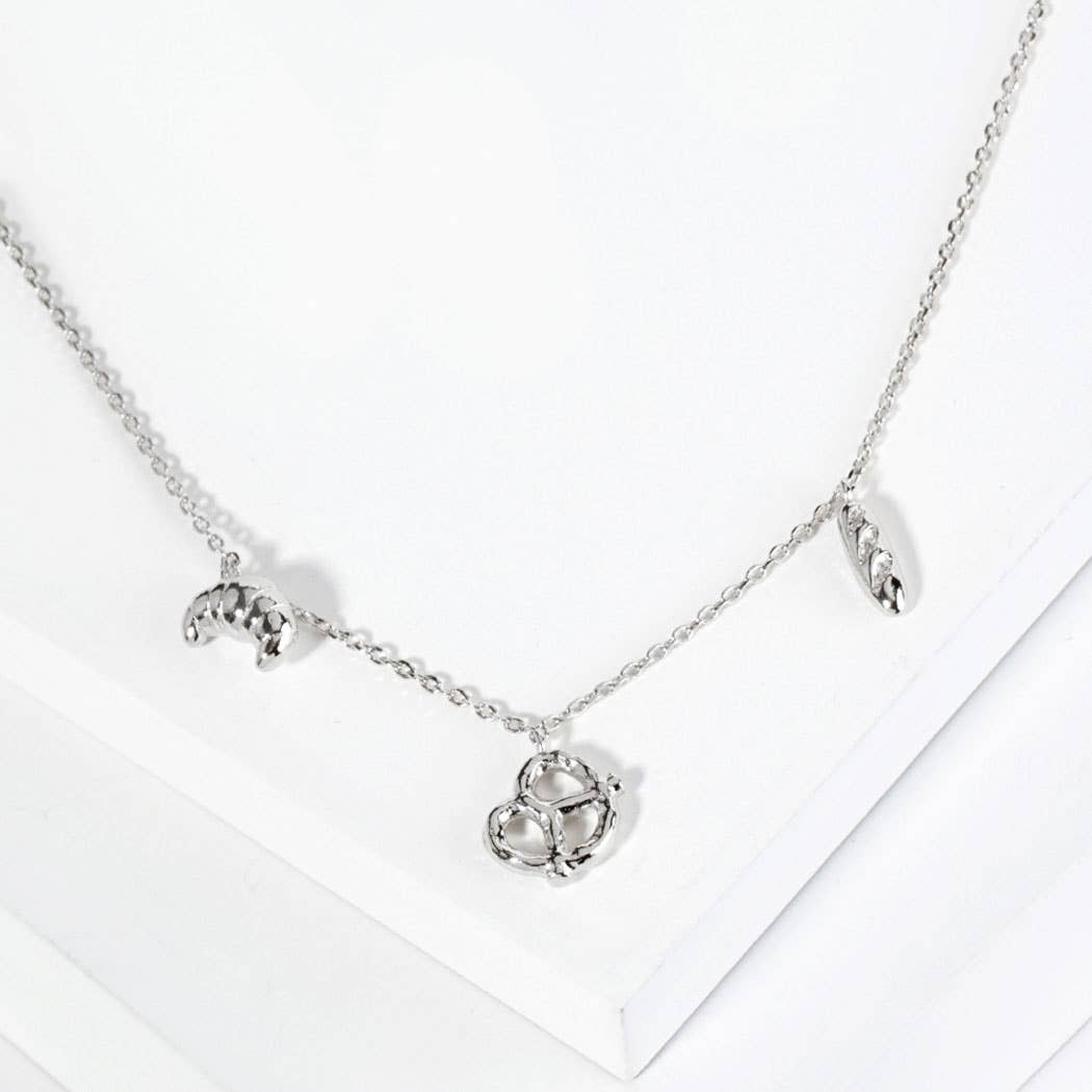 Fashion City - 18K Gold Dipped Bread Pendant Necklace