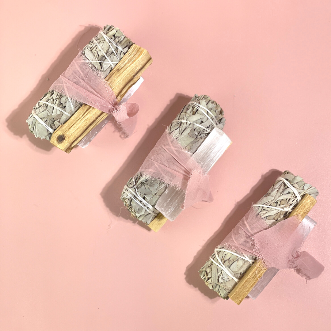 Sow the Magic - White Sage Protection Bundle with Selenite and Palo Santo