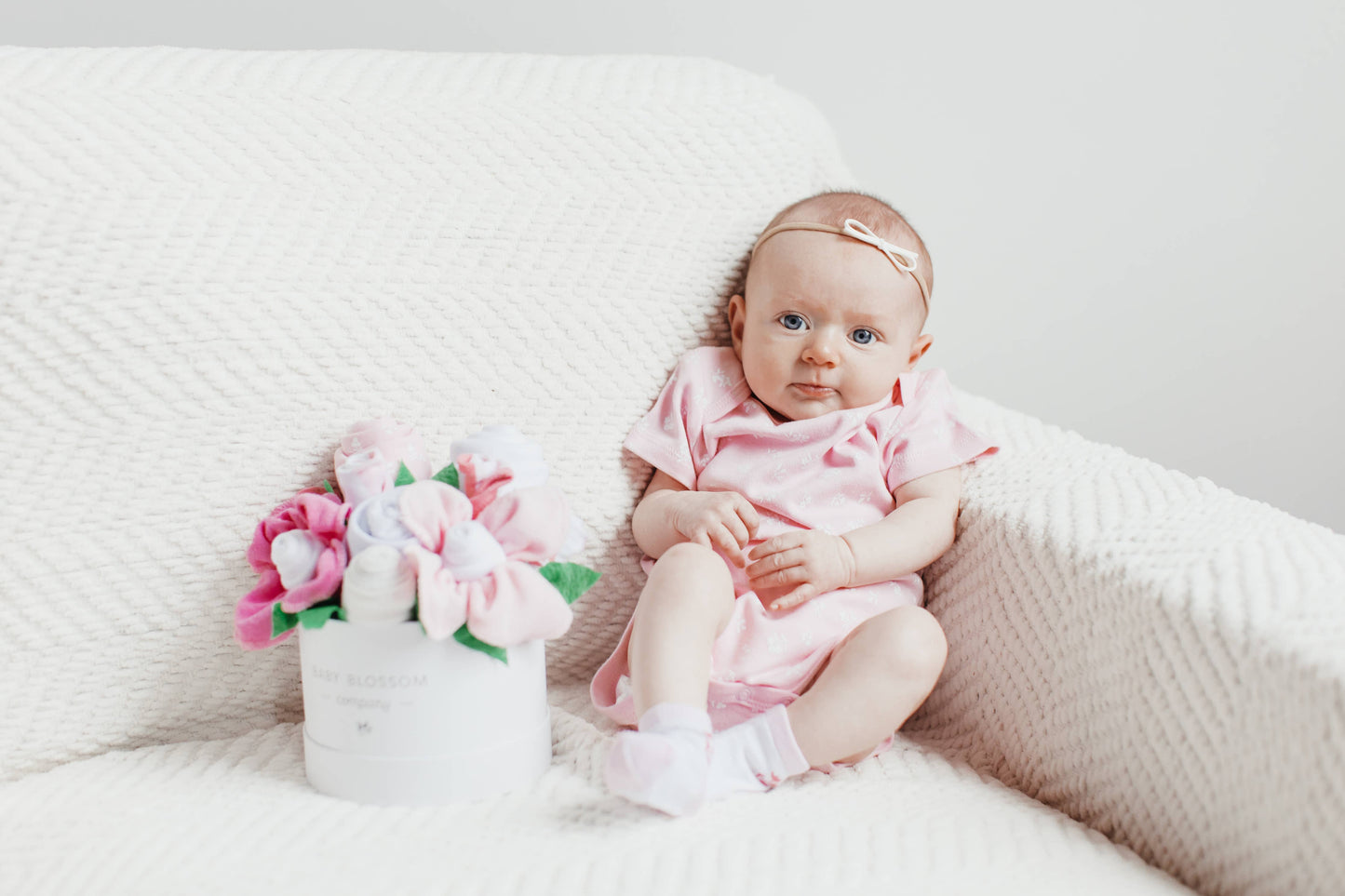 Baby Blossom Company - Petite New Mom Baby Girl Gift Box Bouquet -Floral