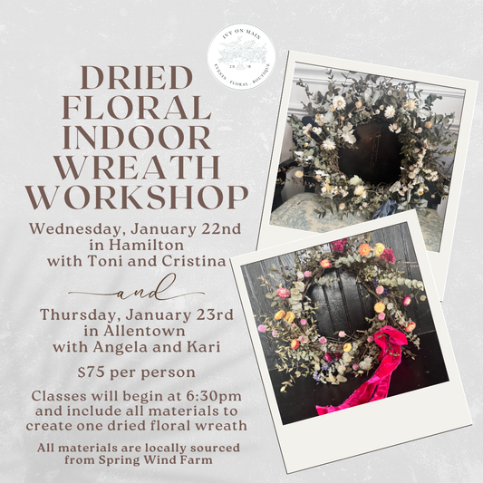 Dried Floral Indoor Wreath Workshop