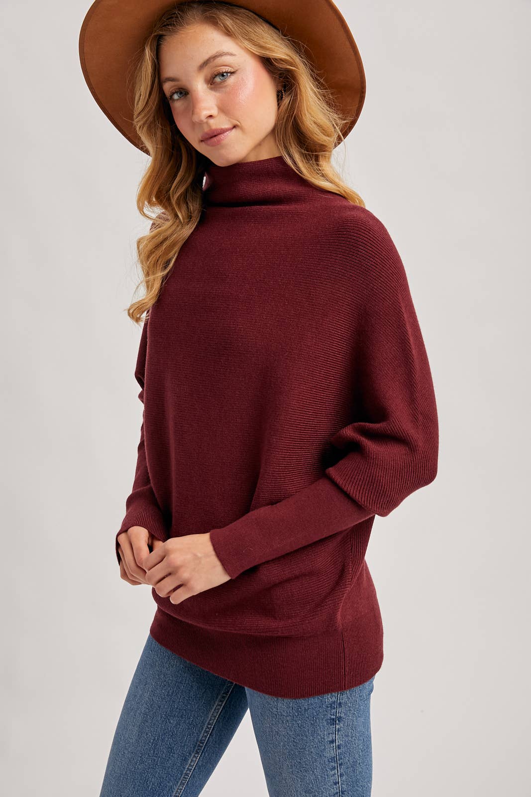Bluivy - SLOUCH NECK DOLMAN SLEEVED PULLOVER