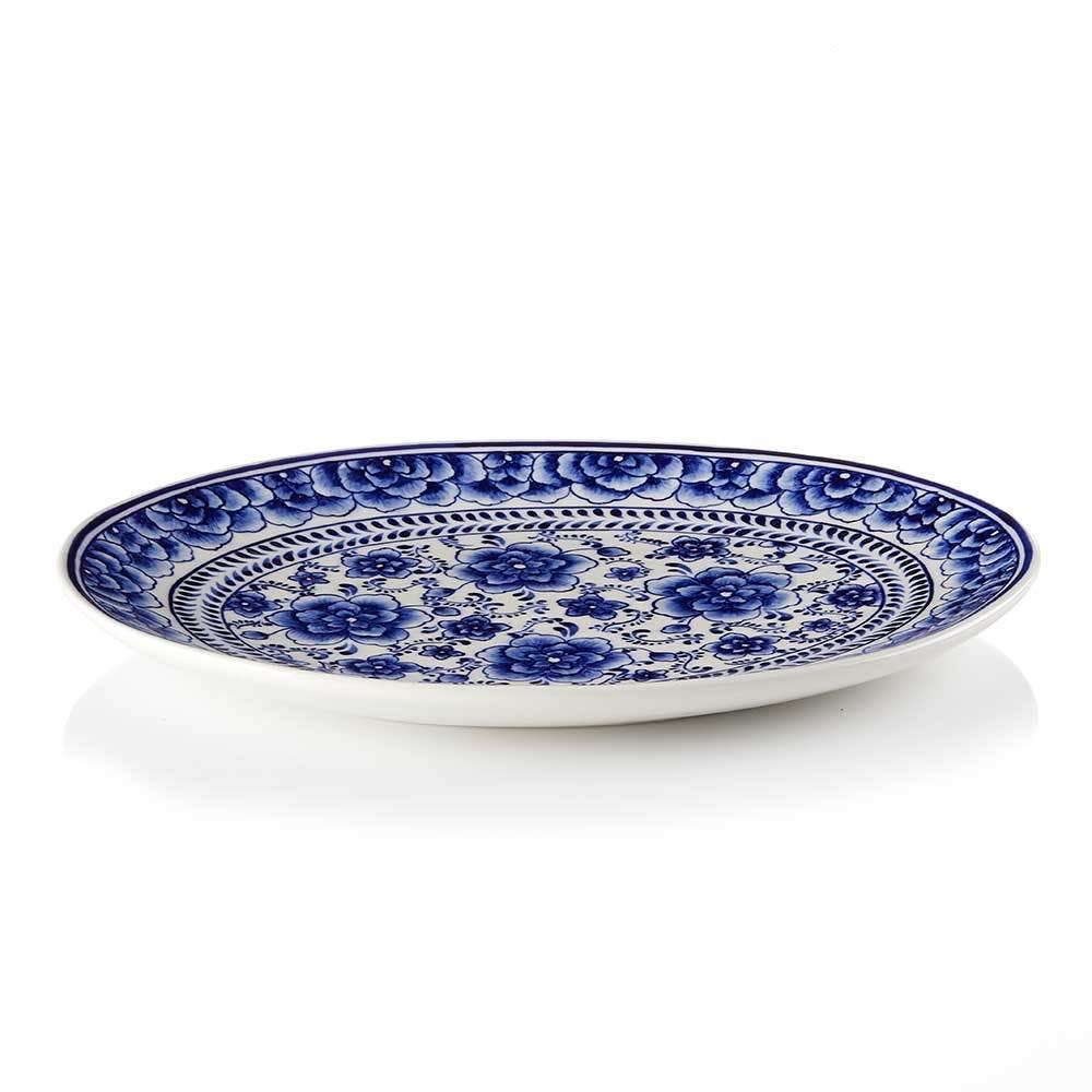 SERRV International - Indigo Bloom Ceramic Platter