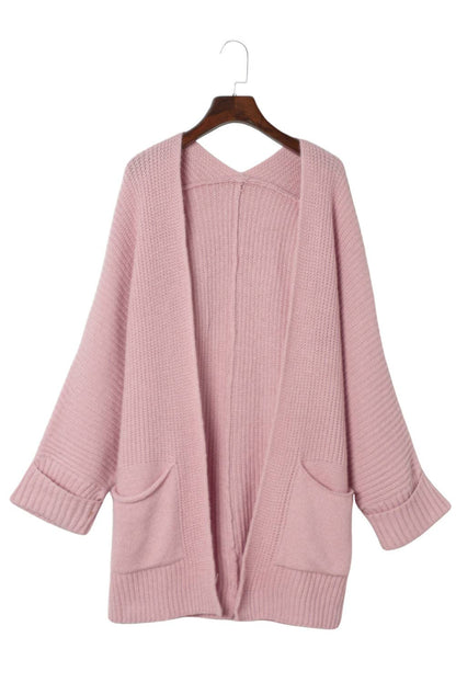 Pretty Bash - Oversized Open Front Sweater Cardigan - Pink