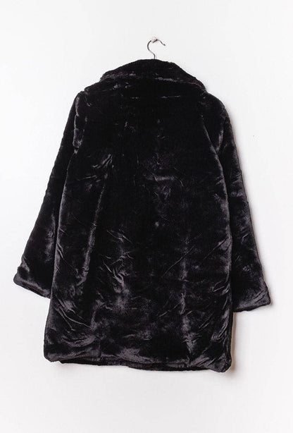 Choklate Paris - Straight-cut Faux Fur Coat - Black