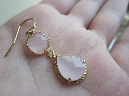 Laalee Jewelry - Pink Opal Earrings Gold