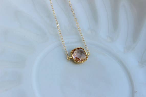 Laalee Jewelry - Dainty Blush Champagne Necklace