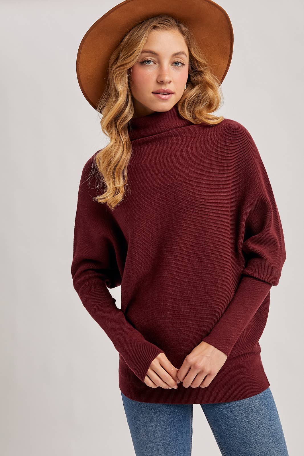 Bluivy - SLOUCH NECK DOLMAN SLEEVED PULLOVER