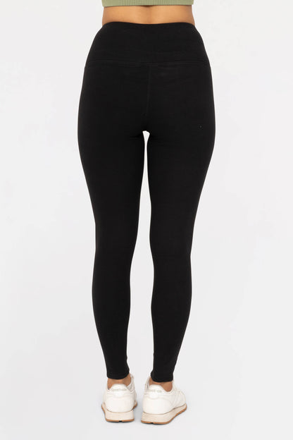 Mono B - High-Waisted Fleece Leggings - Black