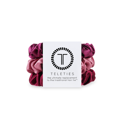 TELETIES - Burgundy Bliss - Small Scrunchie, 3-Pack