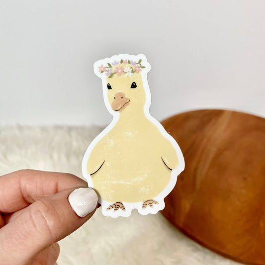 Big Moods - Cute Duck Flower Crown Sticker