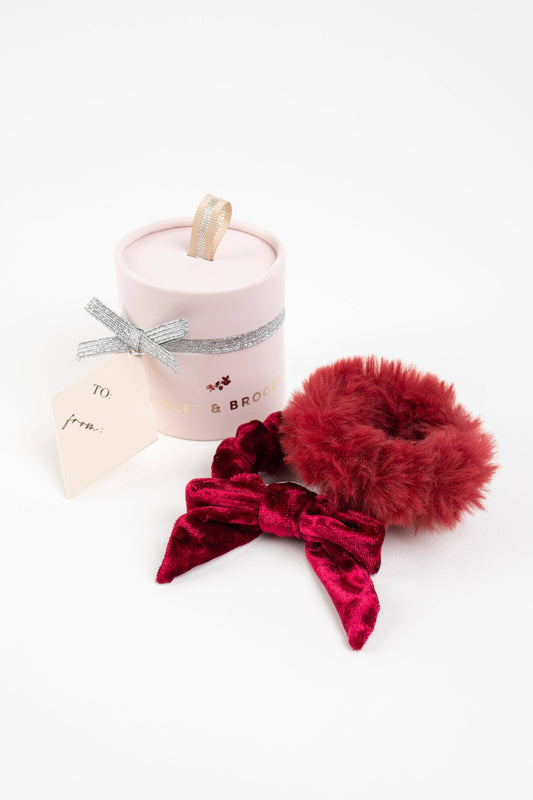 Violet & Brooks - Bow Scrunchie Gifting Pair - Red