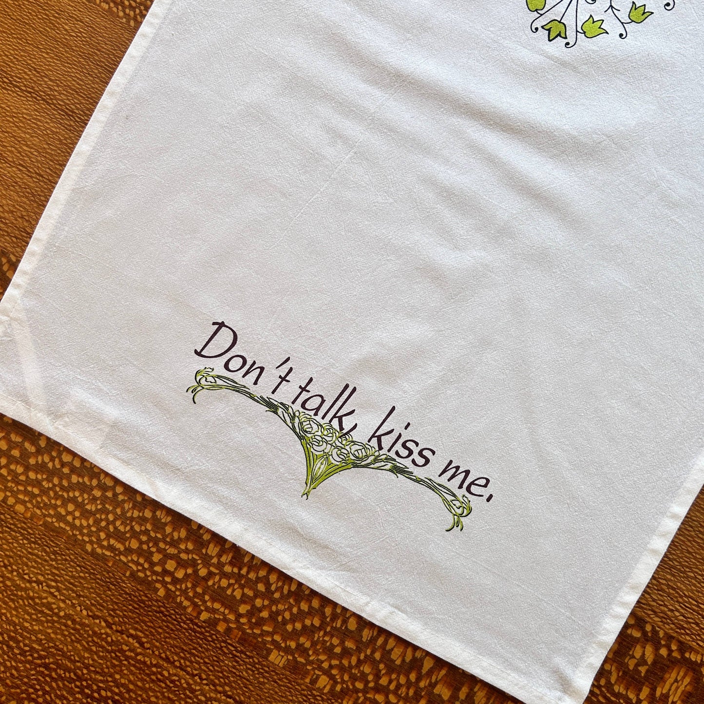 Jump That Moon - Don't Talk, Kiss Me Dish Towel