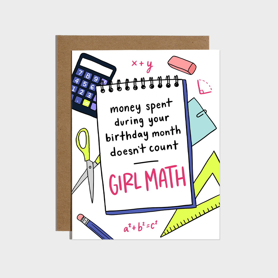 Brittany Paige - Girl Math Birthday Card