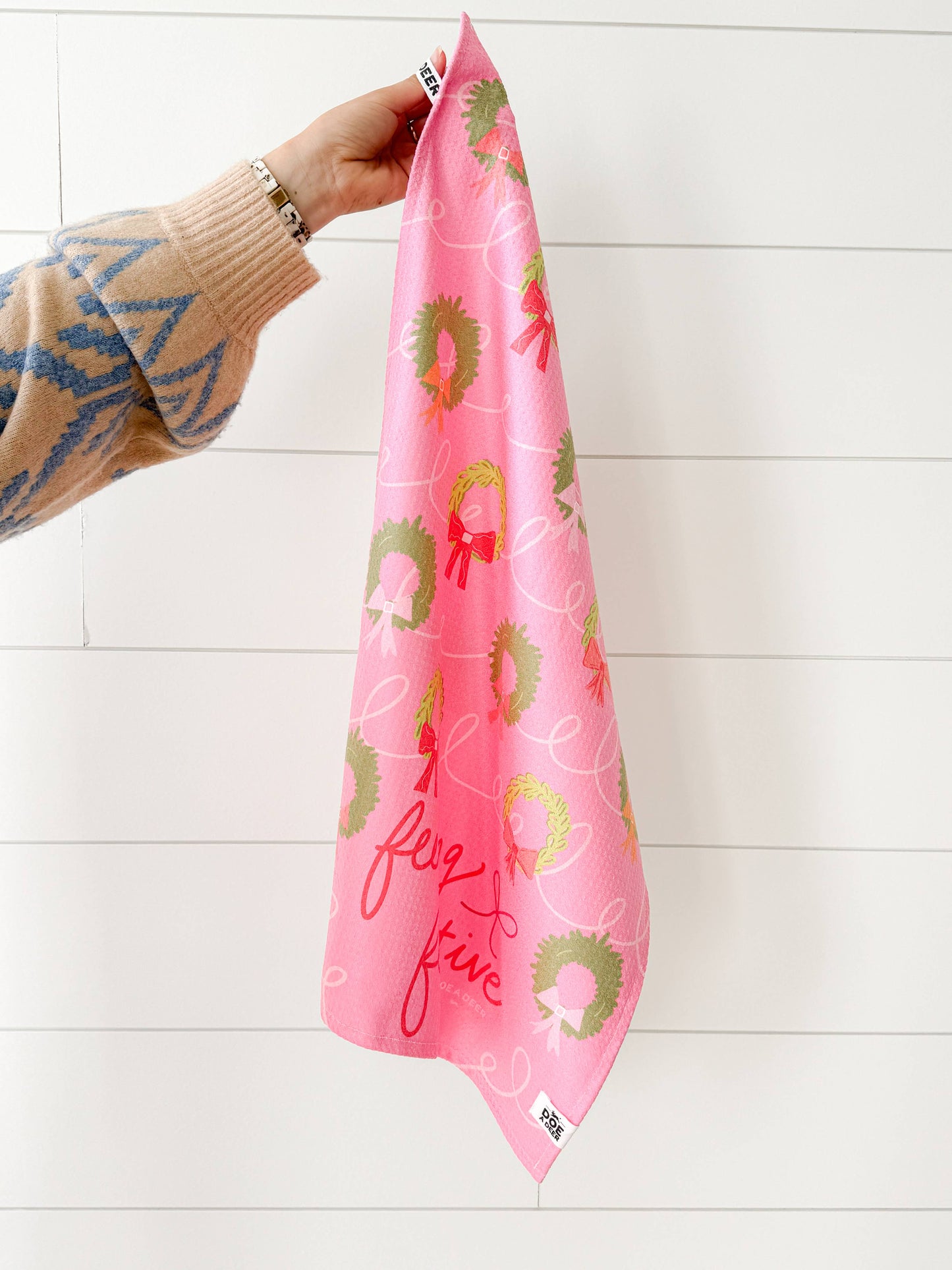 Doe A Deer - Feeling Festive Waffle Towel | Microfiber | Christmas