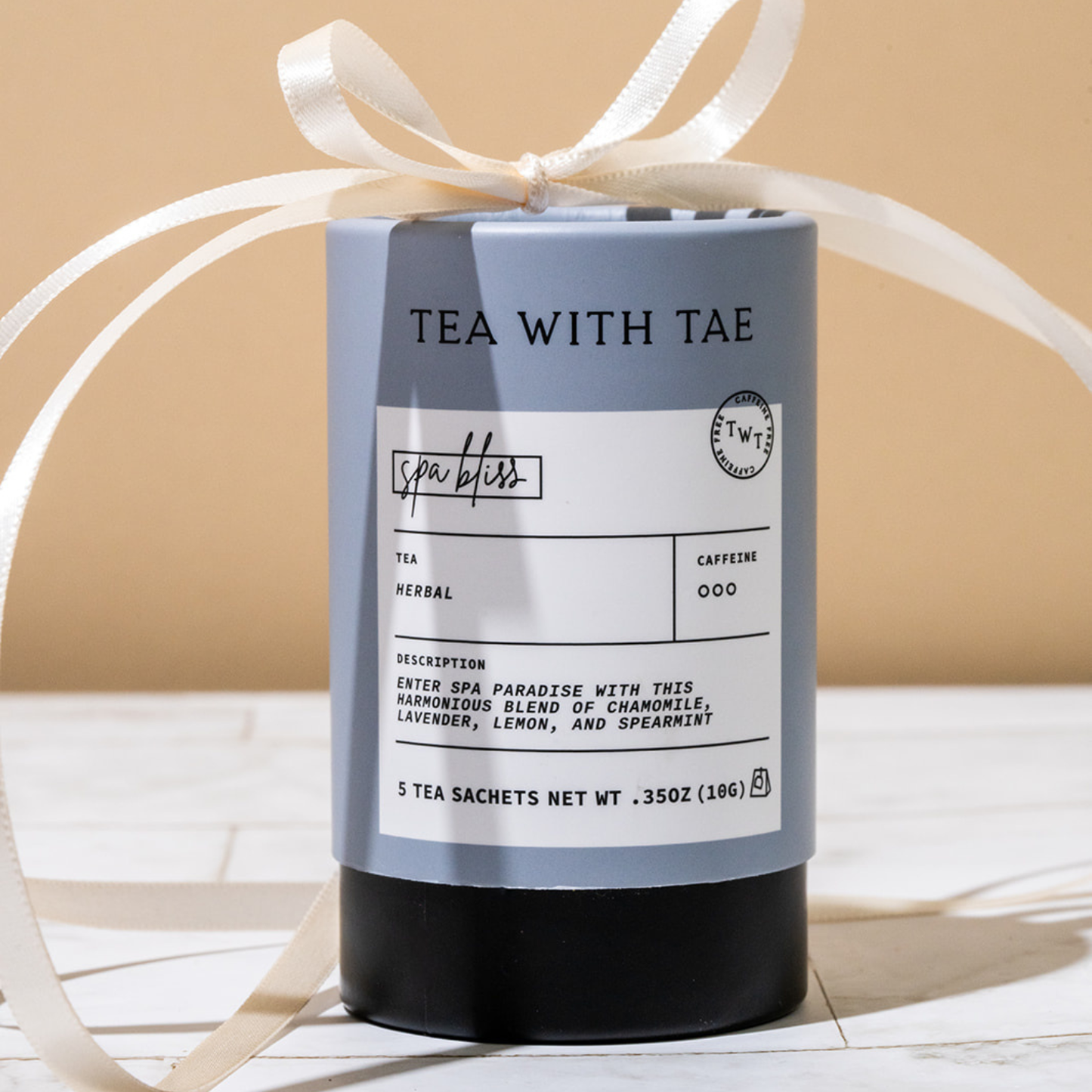 Tea with Tae - Spa Bliss Herbal Mini Tea Tube Gift (5 tea bags)