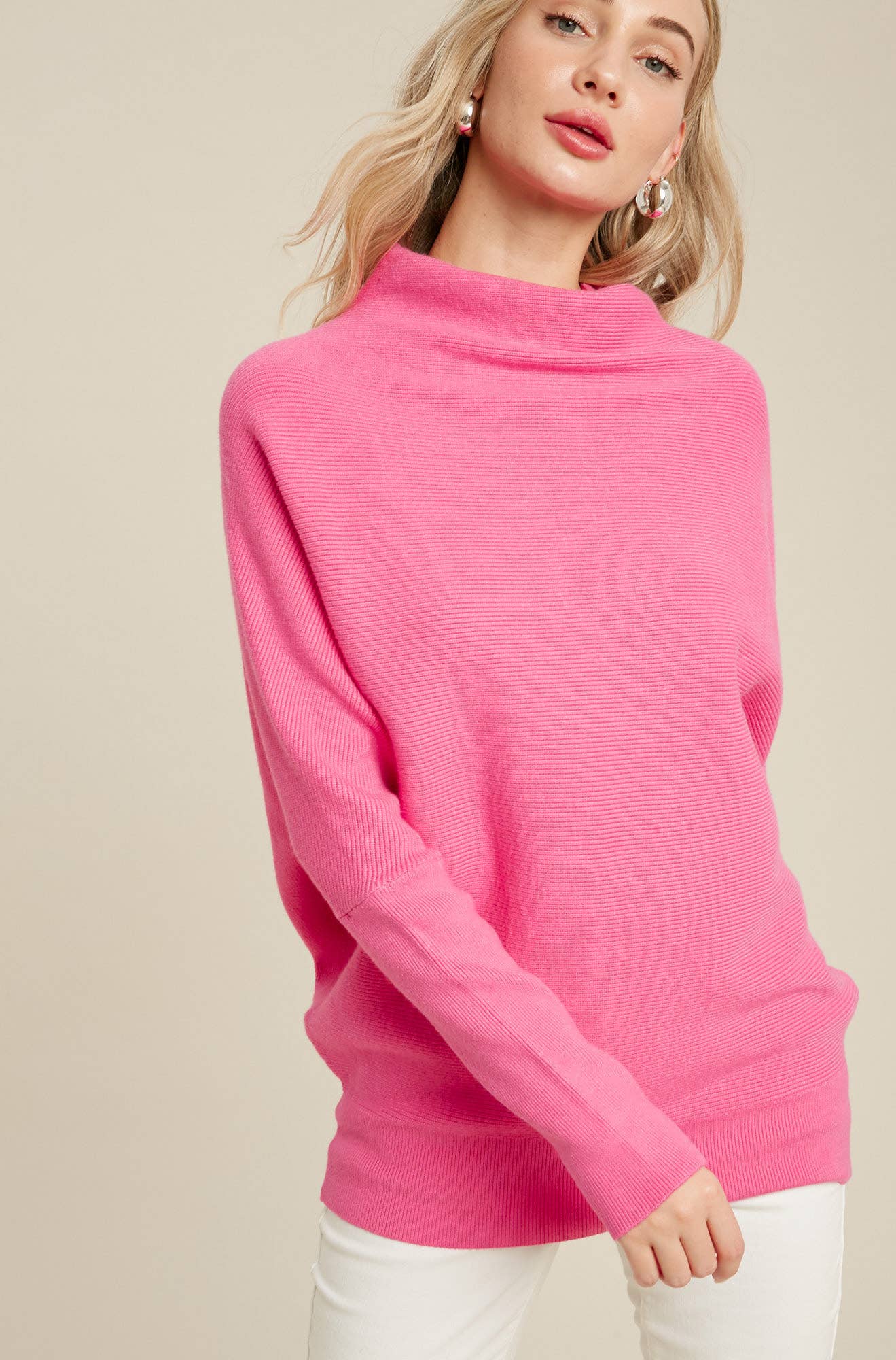 Bluivy - SLOUCH NECK DOLMAN SLEEVED PULLOVER