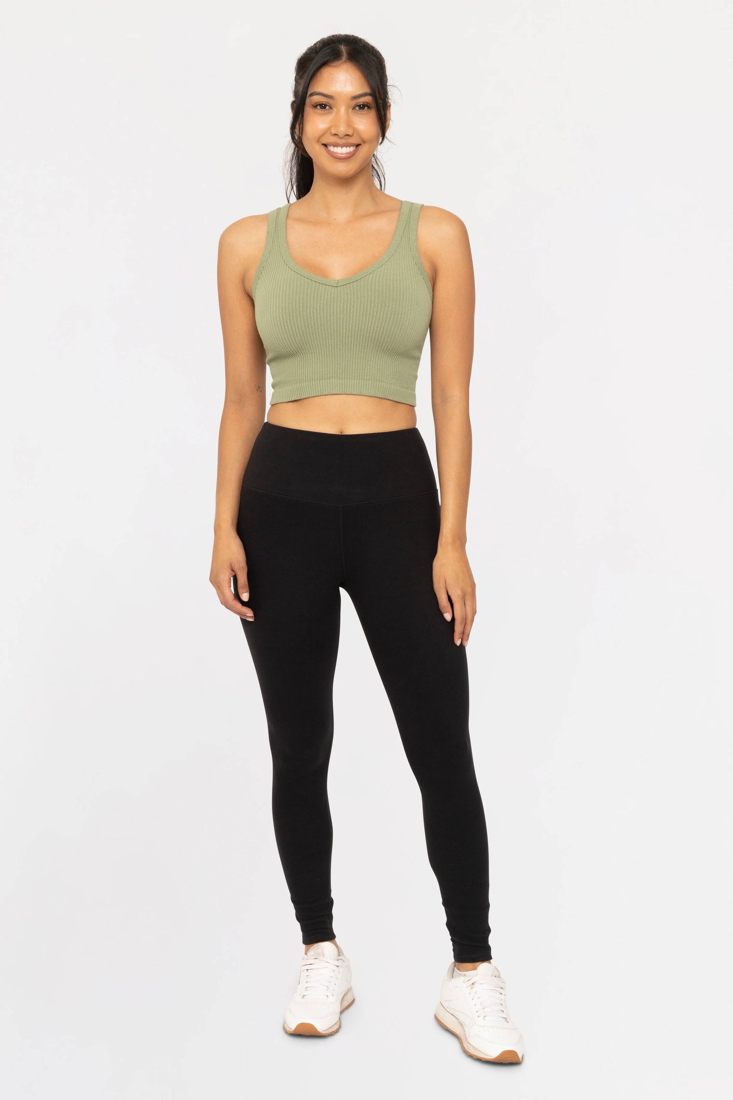 Mono B - High-Waisted Fleece Leggings - Black