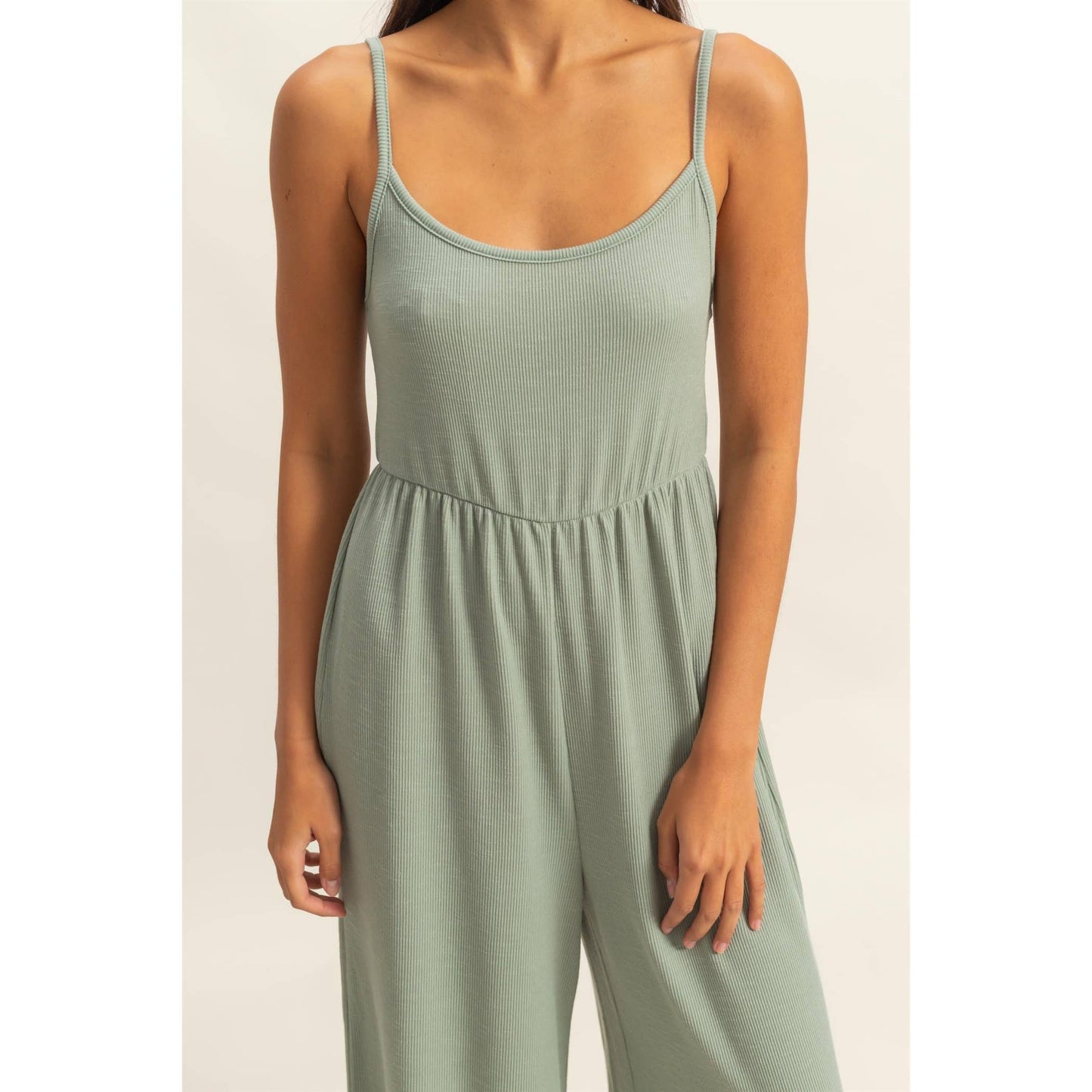 HYFVE - DZ25A984-Scoop Neck Sleeveless Wide Leg Jumpsuit