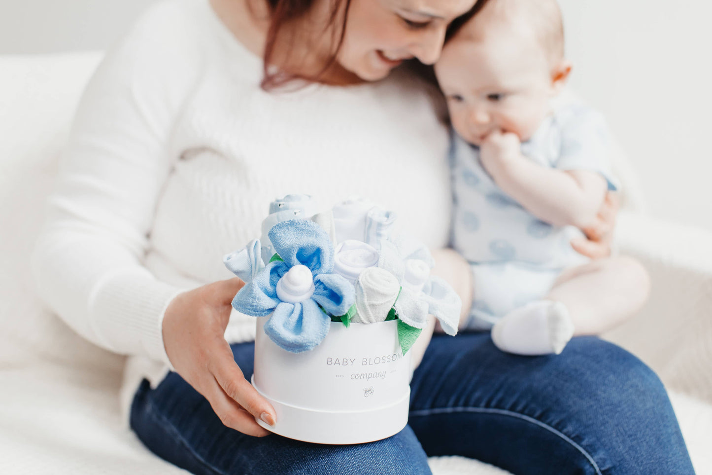 Baby Blossom Company - Petite Baby Boy Gift Set Flower Bouquet - Bear