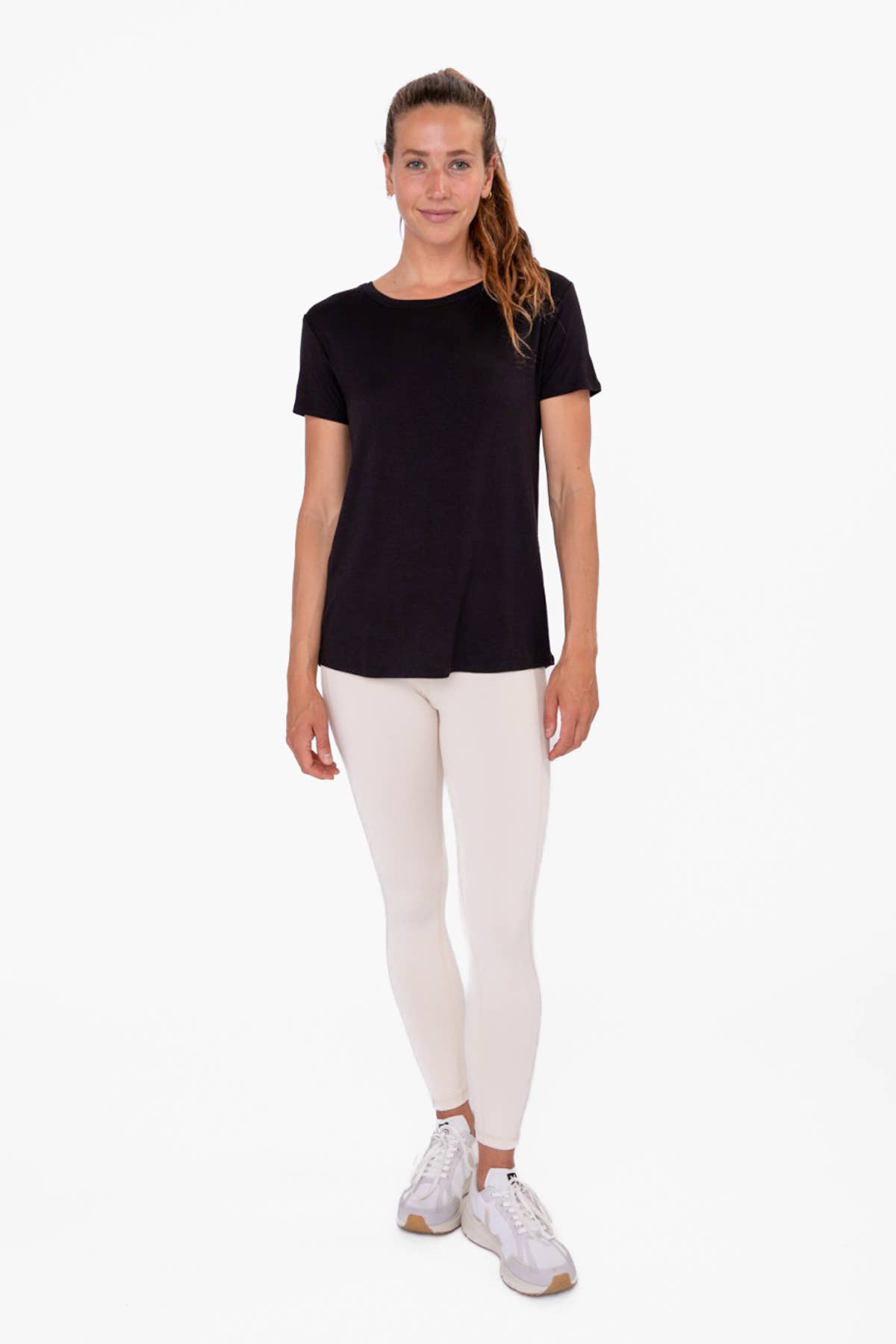 Mono B - Short Sleeve High-Low Top - Black