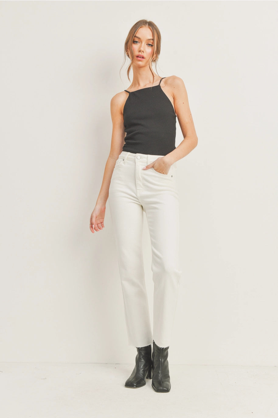 JBD - Cut Off Cropped Straight Leg - Cream