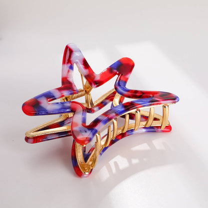 Adorro - American Star Metal Star Claw Clip