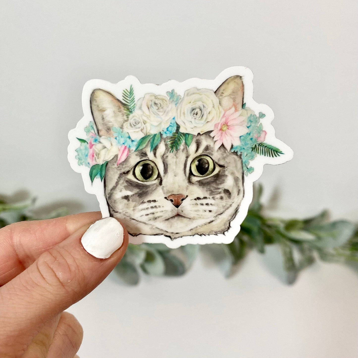 Big Moods - Cat With Flower Crown Sticker