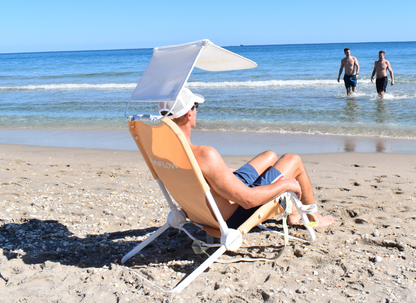 SUNFLOW - The Original Chair: Deep Blue Stripe / The Original Chair with Sun Shade and Drink Holder