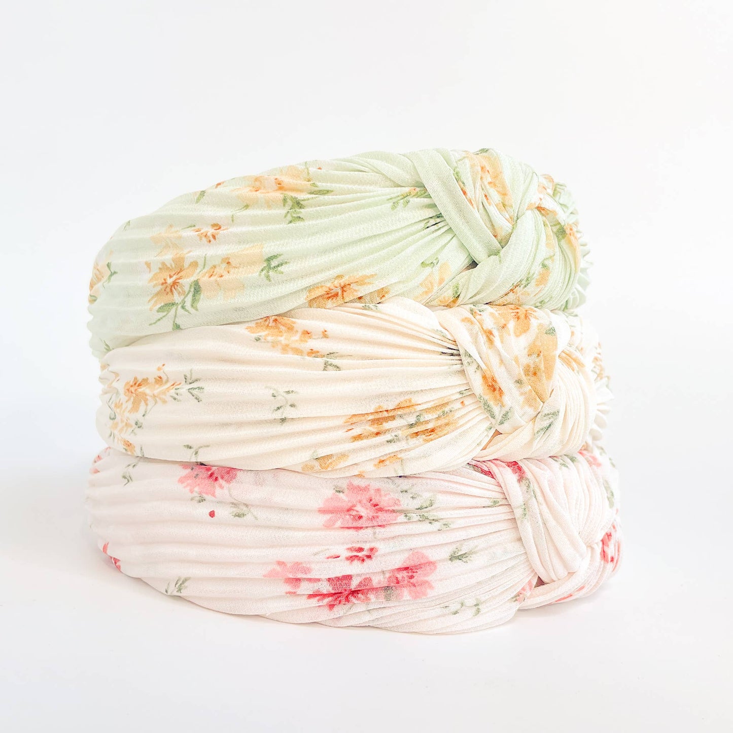 Adorro - Pleated Floral Knot Headband