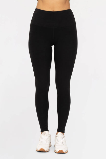 Mono B - High-Waisted Fleece Leggings - Black