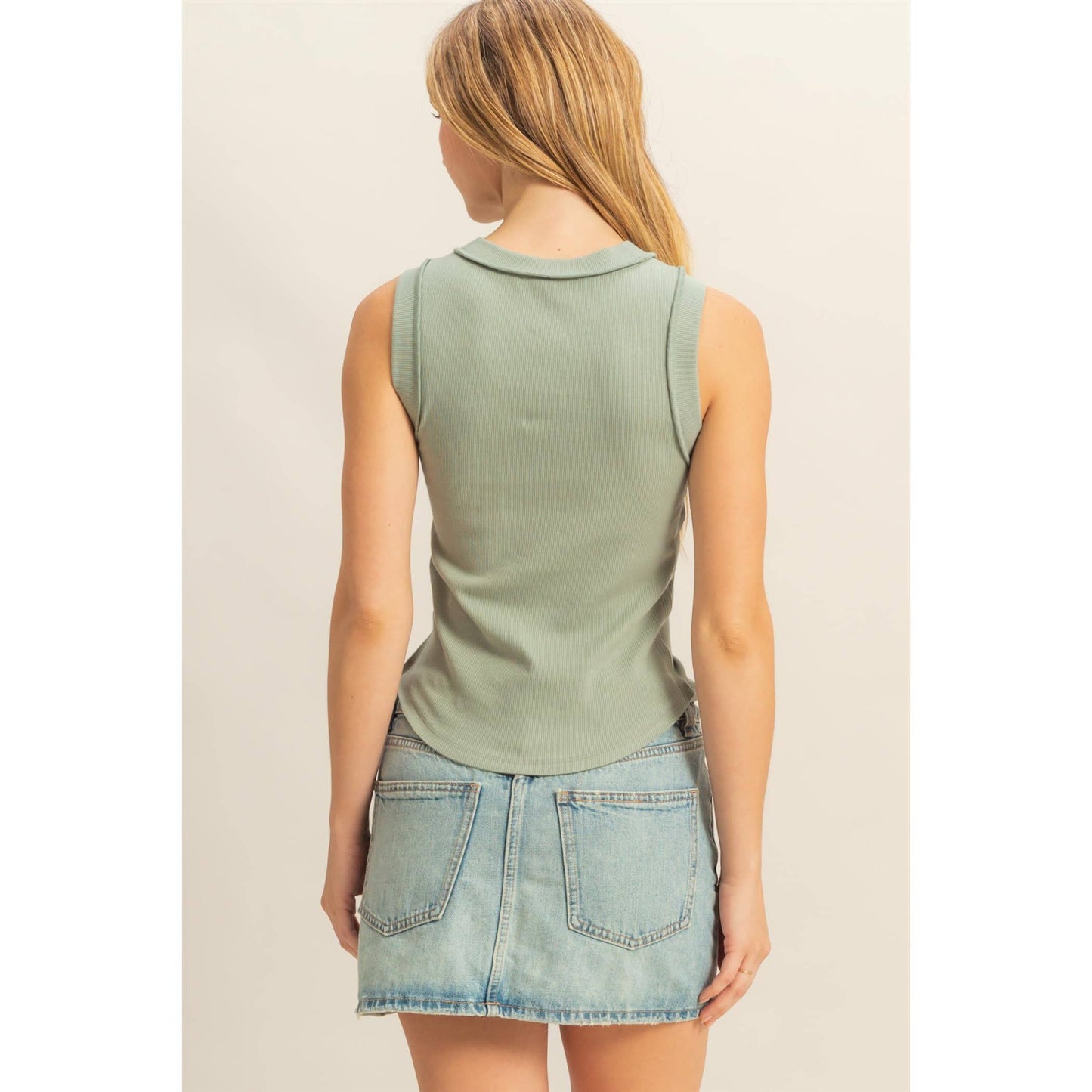 HYFVE - DZ25C058-Round Neck Ribbed Tank Top