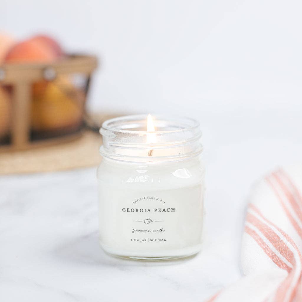 Antique Candle Co.® - Soy Wax Mason Jar Candle - Georgia Peach - 2 oz.