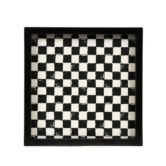 Adams & Co. - Checkered Wood Tray - 10x10