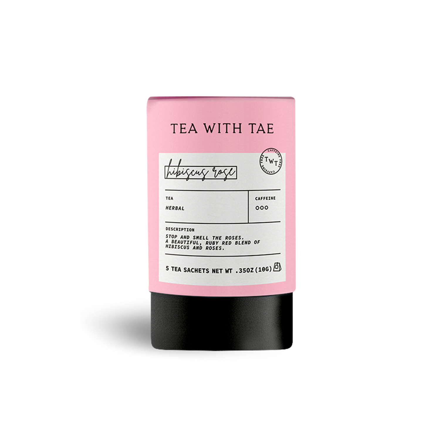 Tea with Tae - Hibiscus Rose Herbal Mini Tube Gift (5 tea bags)