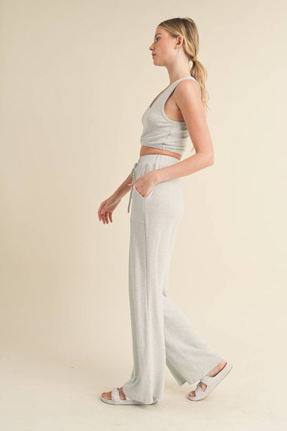 KIMBERLY C - Soft Brushed Hacci Lounge Tank and Pants Set