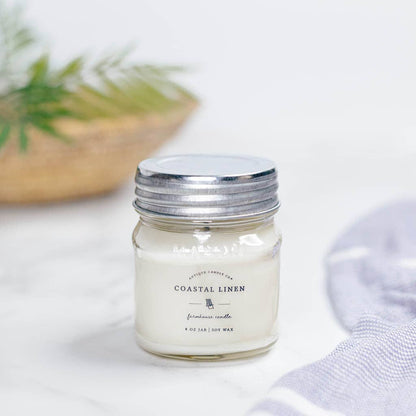 Antique Candle Co.® - Soy Wax Mason Jar Candle - Coastal Linen  - 2 oz.