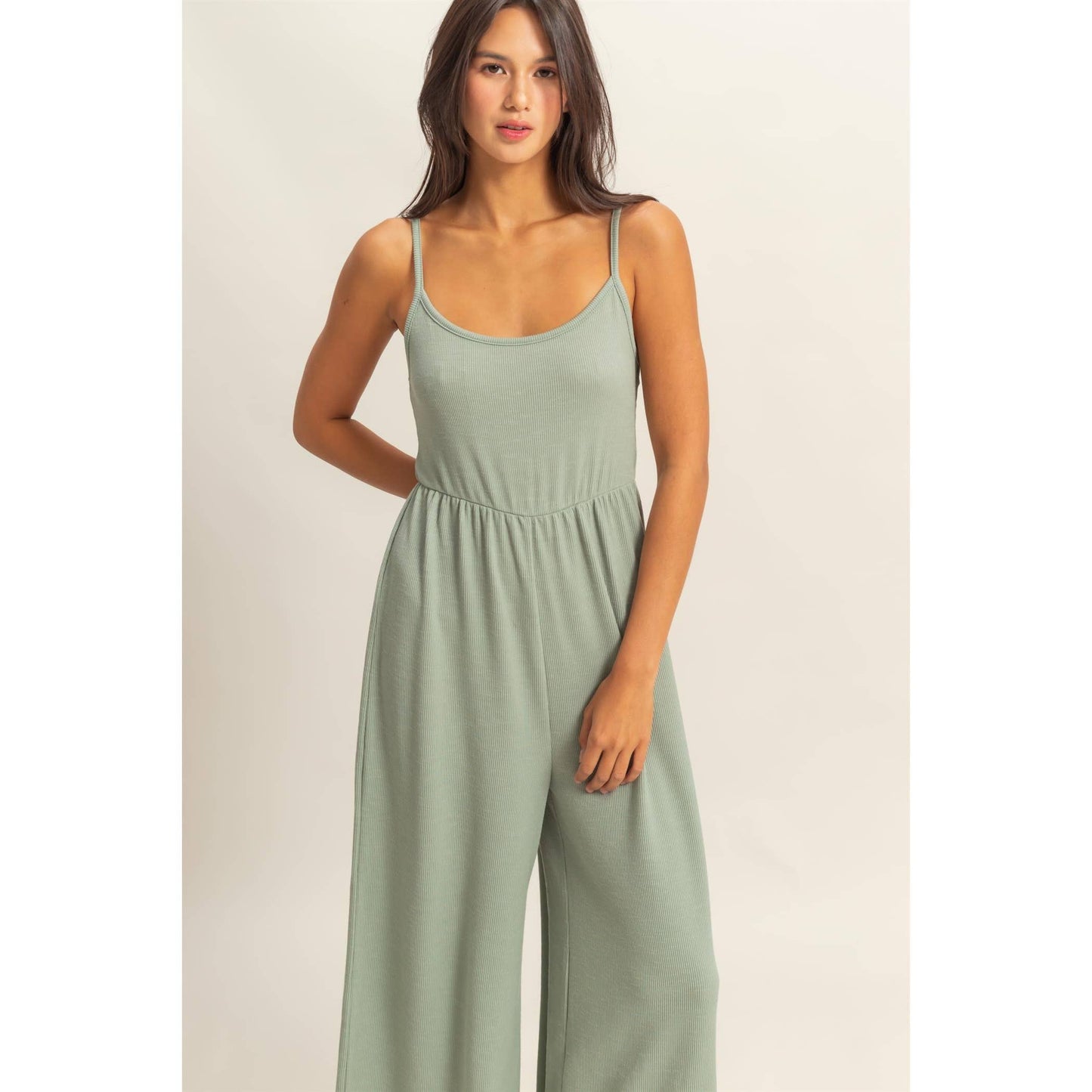 HYFVE - DZ25A984-Scoop Neck Sleeveless Wide Leg Jumpsuit