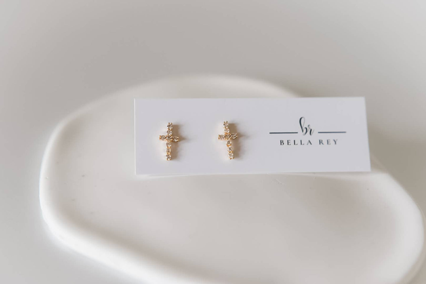 Bella Rey jewelry - Faith Cross CZ Studs