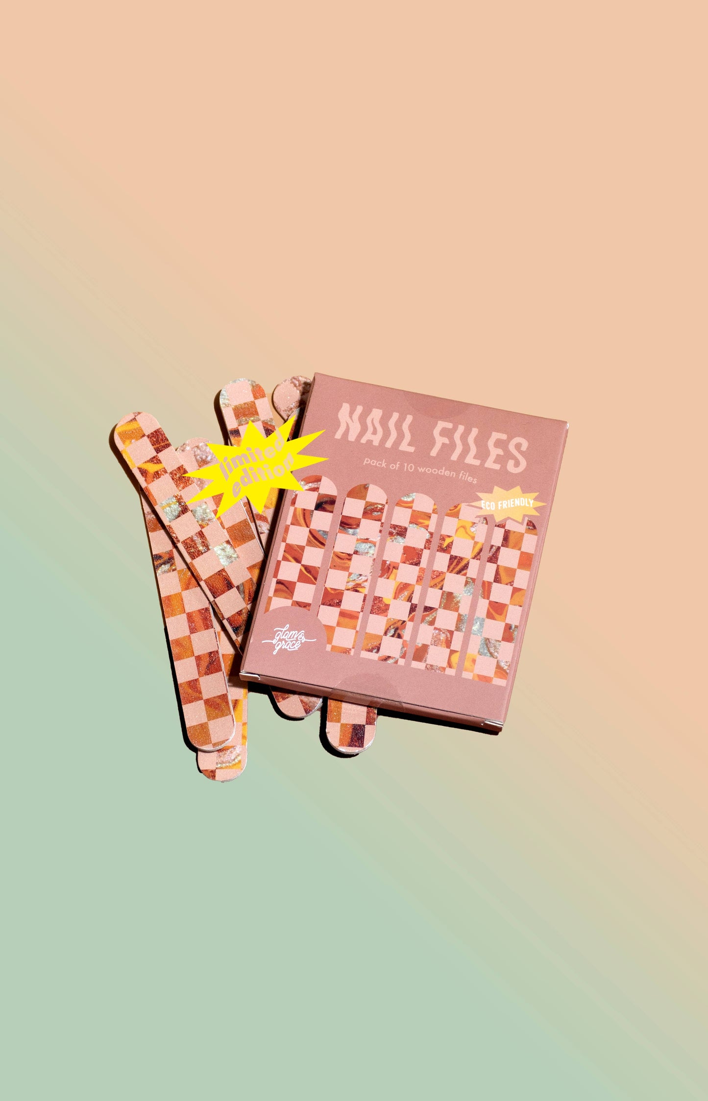 Glam & Grace - Checkerboard Nail Files - Limited Edition