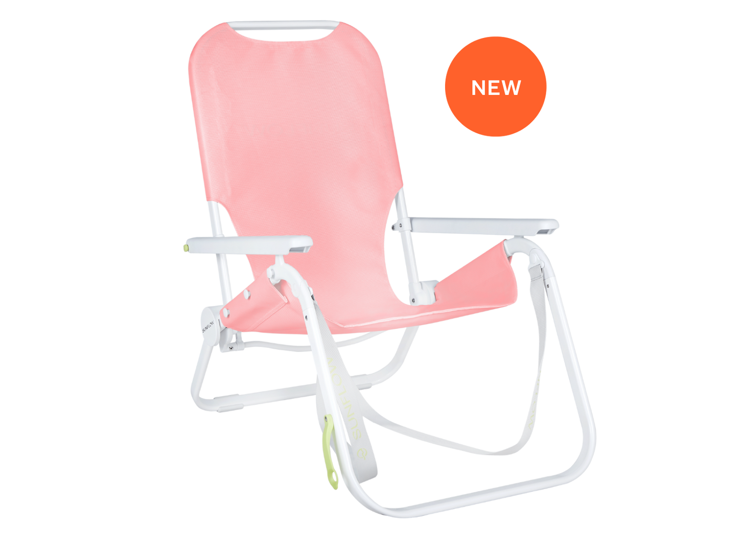 SUNFLOW - The Shore Thing Chair: Rosé Pink Stripe / The Shore Thing Chair with Sun Shade and Drink Holder