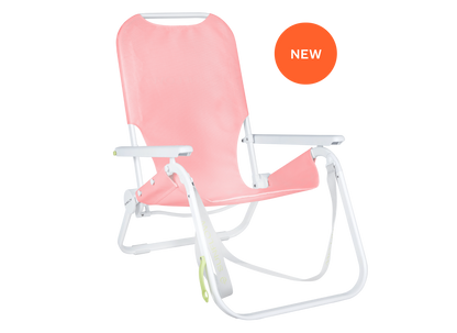 SUNFLOW - The Shore Thing Chair: Rosé Pink Stripe / The Shore Thing Chair with Sun Shade and Drink Holder