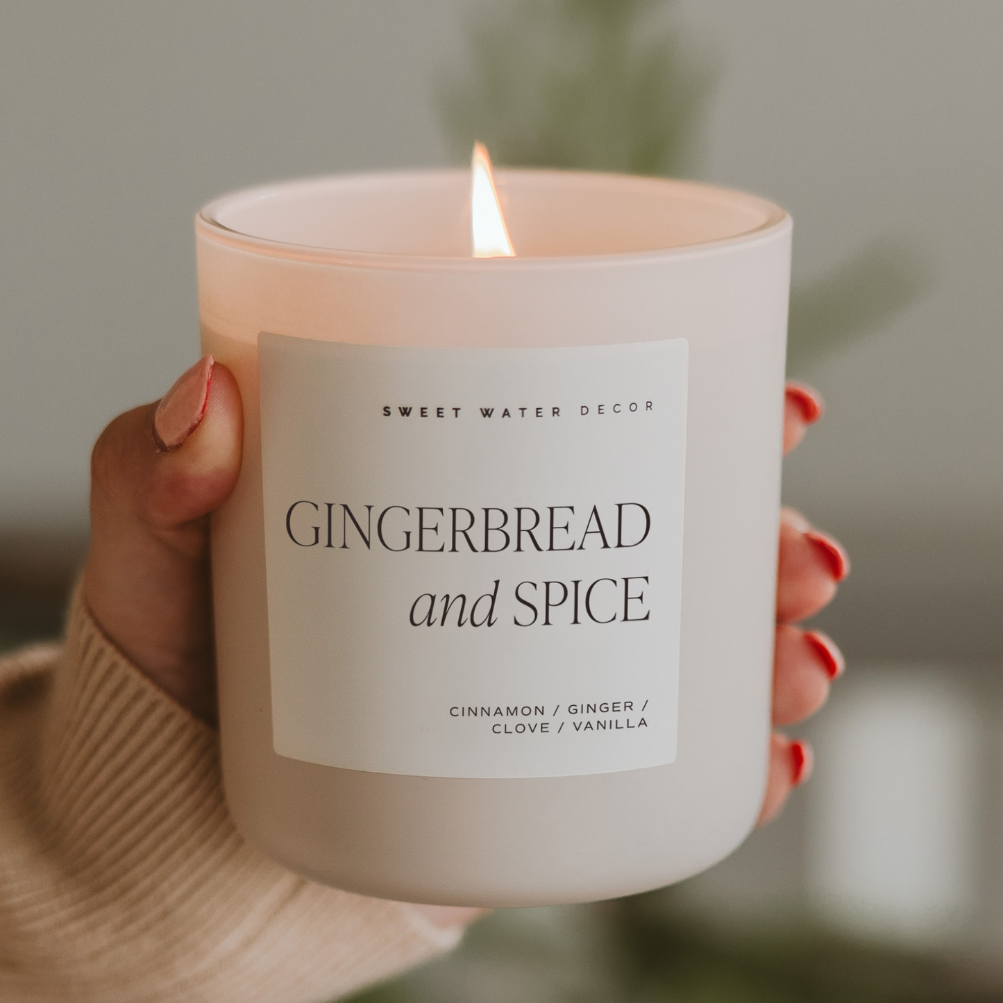 Sweet Water Decor - Gingerbread and Spice Soy Candle, Matte Jar - 15 oz