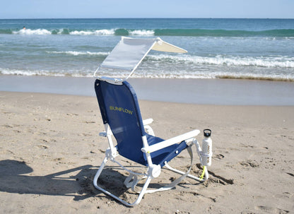 SUNFLOW - The Shore Thing Chair: Rosé Pink Stripe / The Shore Thing Chair with Sun Shade and Drink Holder