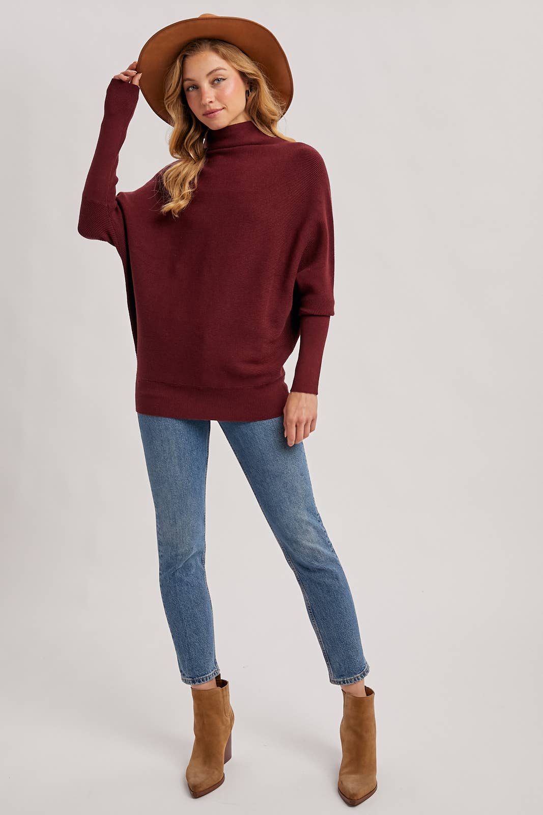 Bluivy - SLOUCH NECK DOLMAN SLEEVED PULLOVER