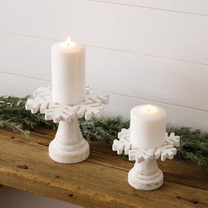 Audrey's - White Distressed Snowflake Risers